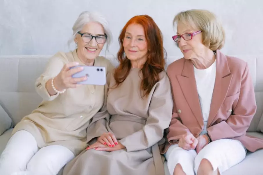 Three women during a video call